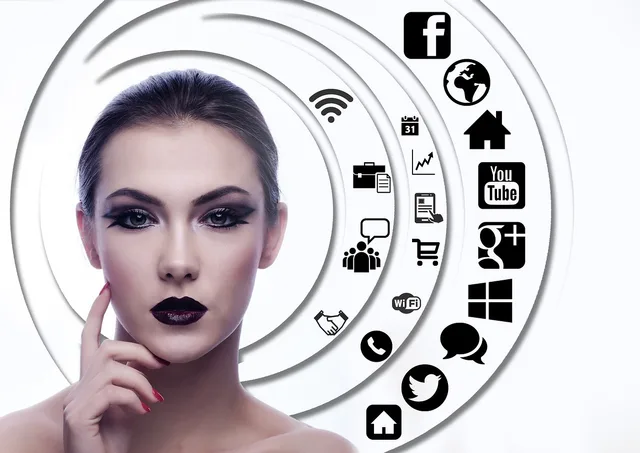 woman, face, head, question mark, circles, nature, tree, structure, networks, internet, network, social, social network, logo, facebook, google, social networking, networking, social media, icon, website, presentation, multimedia, communication, media, www, connection, mobile, app, blue, business, computer shopping, e-mail, e mail, photo, yellow, green, trade, interface, stud, concept, drive, meeting, music, to travel, pink, red, black, symbol, economic. Reading a major social network by structure instead of size