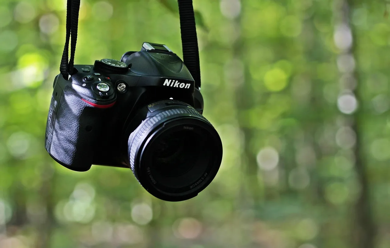 slr camera, camera, photo, photography, taking photos, photo camera, digital camera, digital, slr, technology, nikon, lens, nature, 50 mm, equipment, sr-camera, dslr, forest, trees, bokeh. Photo metadata after upload: a six-step round trip test