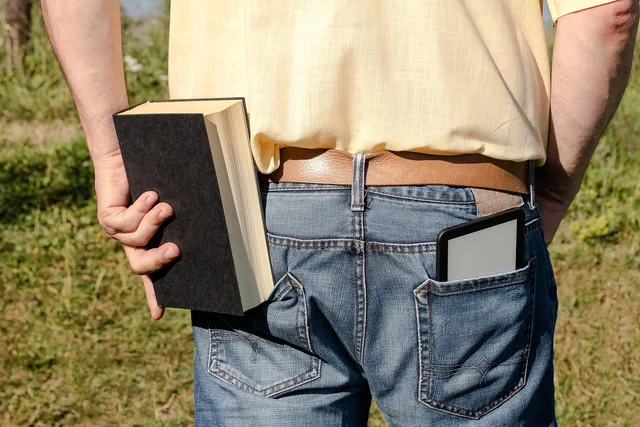 ebook, e-book, electronic, a book, book to hold in hand, pocket, e-book in the pocket, book stuck in the pocket, comparison of e-book and book, man, walk, literature, ebook, ebook, ebook, ebook, ebook, e-book, pocket. Reading platform comparison updates: six triggers and when to retire